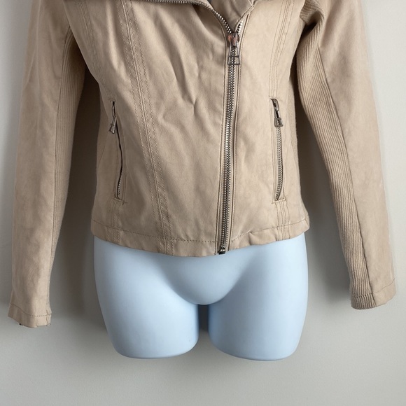 Faux Suede Microfiber Moto Jacket - Picture 3 of 11